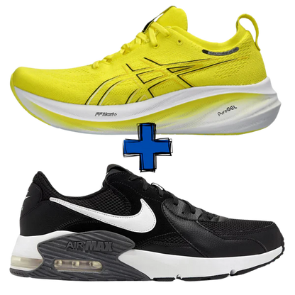 COMBO AVEC BASKETS Nike Air Max Excee + Asics Gel-Nimbus 26