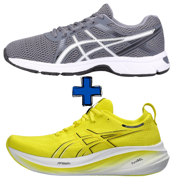 COMBO AVEC BASKETS Asics Gel-Nimbus 26 + Asics Gel-Impression 10